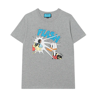 Gucci Disney Collaboration Donald Duck Print T-Shirt Mens Grey 548334-XJDAE-1230