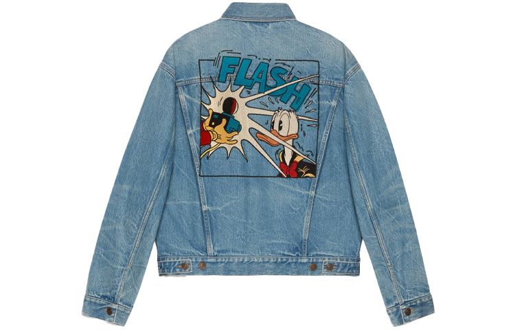 Gucci x Disney Donald Duck Embroidered Denim Jacket Light Blue (Men) 594850-XDBK0-4452