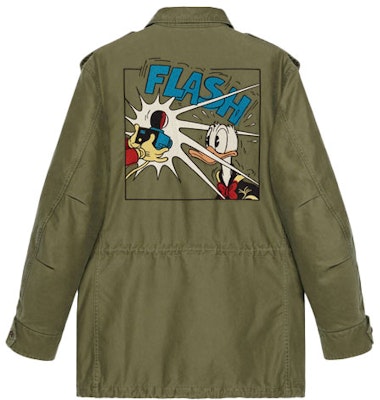 Chaqueta verde oliva de manga larga Gucci x Disney Donald Duck bordada. 640355-XDBHZ-3281 Buy Chaqueta verde oliva de manga larga Gucci x Disney Donald Duck bordada. 640355-XDBHZ-3281