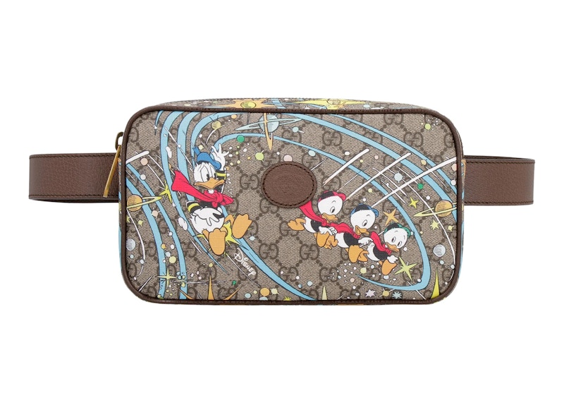 Buy 古驰x迪士尼唐老鸭GG Supreme腰包 米色/乌木色