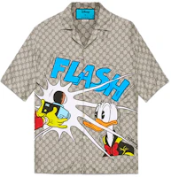 Gucci x Disney Donald Duck Print Silk Short Sleeve Shirt Camel Mens 646446-ZAGCN-2165 Gucci x Disney Donald Duck Print Silk Short Sleeve Shirt Camel Mens 646446-ZAGCN-2165