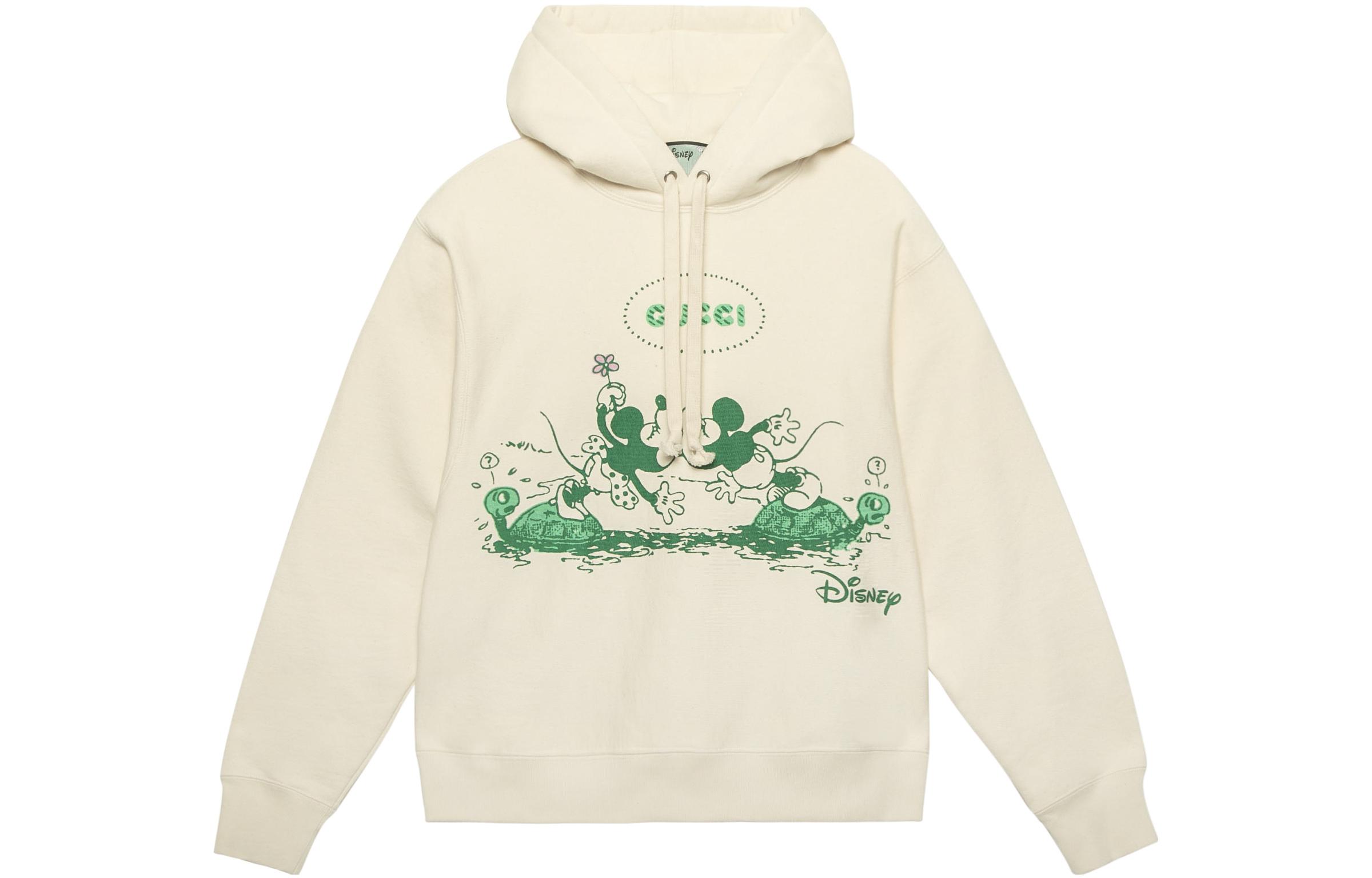 Gucci x Disney Mickey Minnie Logo Print Crewneck Sweatshirt Off White 604218-XJB7A-9901