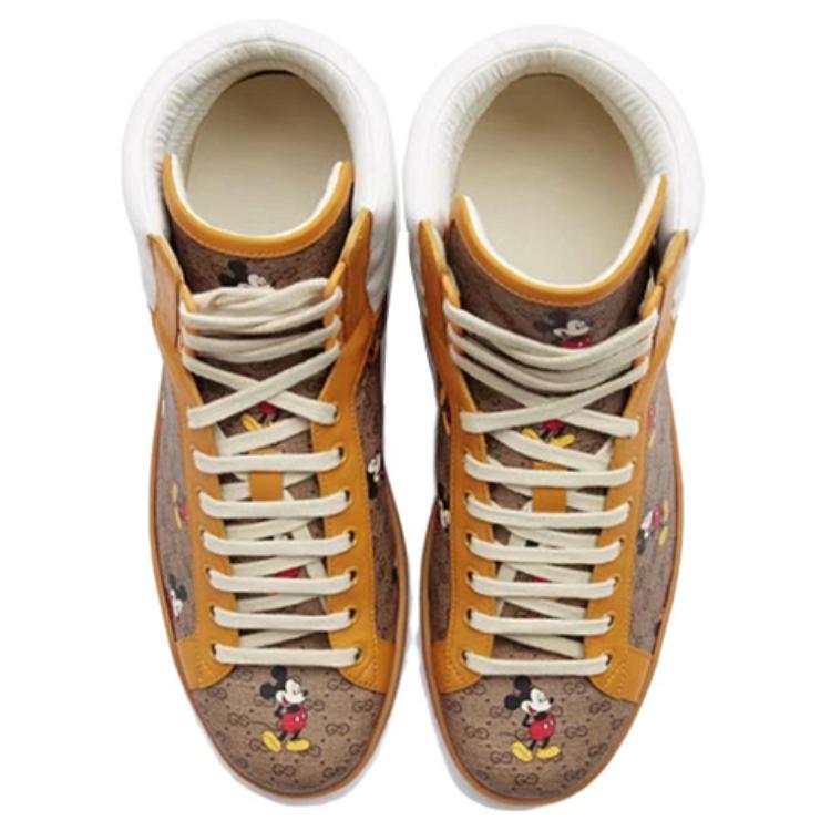 Lookbook Sepatu Gucci x Disney Mickey Mouse GG 'Coklat Kuning' 603698-HWU70-8485