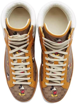 Sepatu Gucci x Disney Mickey Mouse GG 'Coklat Kuning' 603698-HWU70-8485 Lookbook Sepatu Gucci x Disney Mickey Mouse GG 'Coklat Kuning' 603698-HWU70-8485