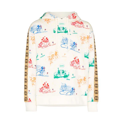 Gucci Disney Mickey Mouse Printed White Hoodie 601731-XJB6L-9510
