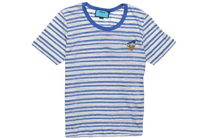 Gucci x Disney SS23 Blue Donald Duck Embroidered Striped T-Shirt 645313-XJDAA-9086