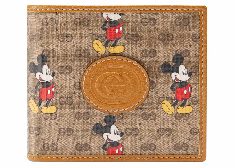 Gucci x Disney Wallet Mini GG Supreme Mickey Mouse Beige