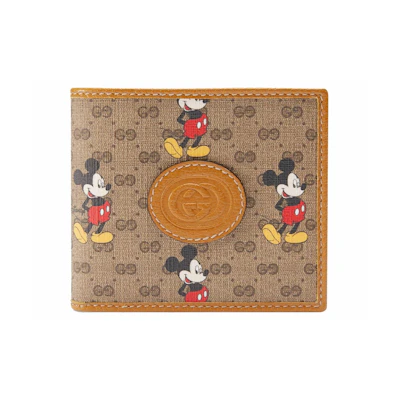 Gucci x Disney Wallet Mini GG Supreme Mickey Mouse Beige