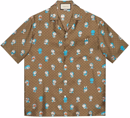 gucci-x-doraemon-all-over-print-brown-button-down-short-sleeve-shirt-654763-zagsh-2165