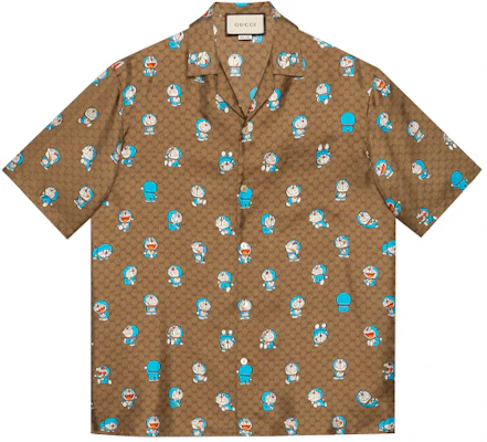 Gucci x Doraemon Kemeja Coklat Lengan Pendek Motif All-Over Print 654763-ZAGSH-2165 Buy Gucci x Doraemon Kemeja Coklat Lengan Pendek Motif All-Over Print 654763-ZAGSH-2165