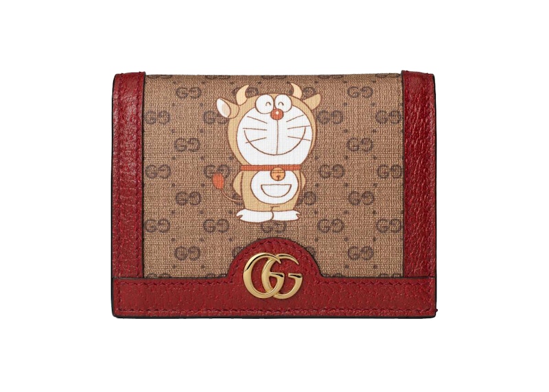 Gucci x Doraemon Card Case Beige/Red