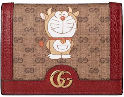 Gucci x Doraemon Card Case Beige/Red Gucci x Doraemon Card Case Beige/Red