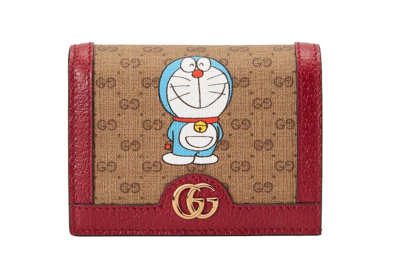 Gucci x Doraemon Card Case Ebony/Beige