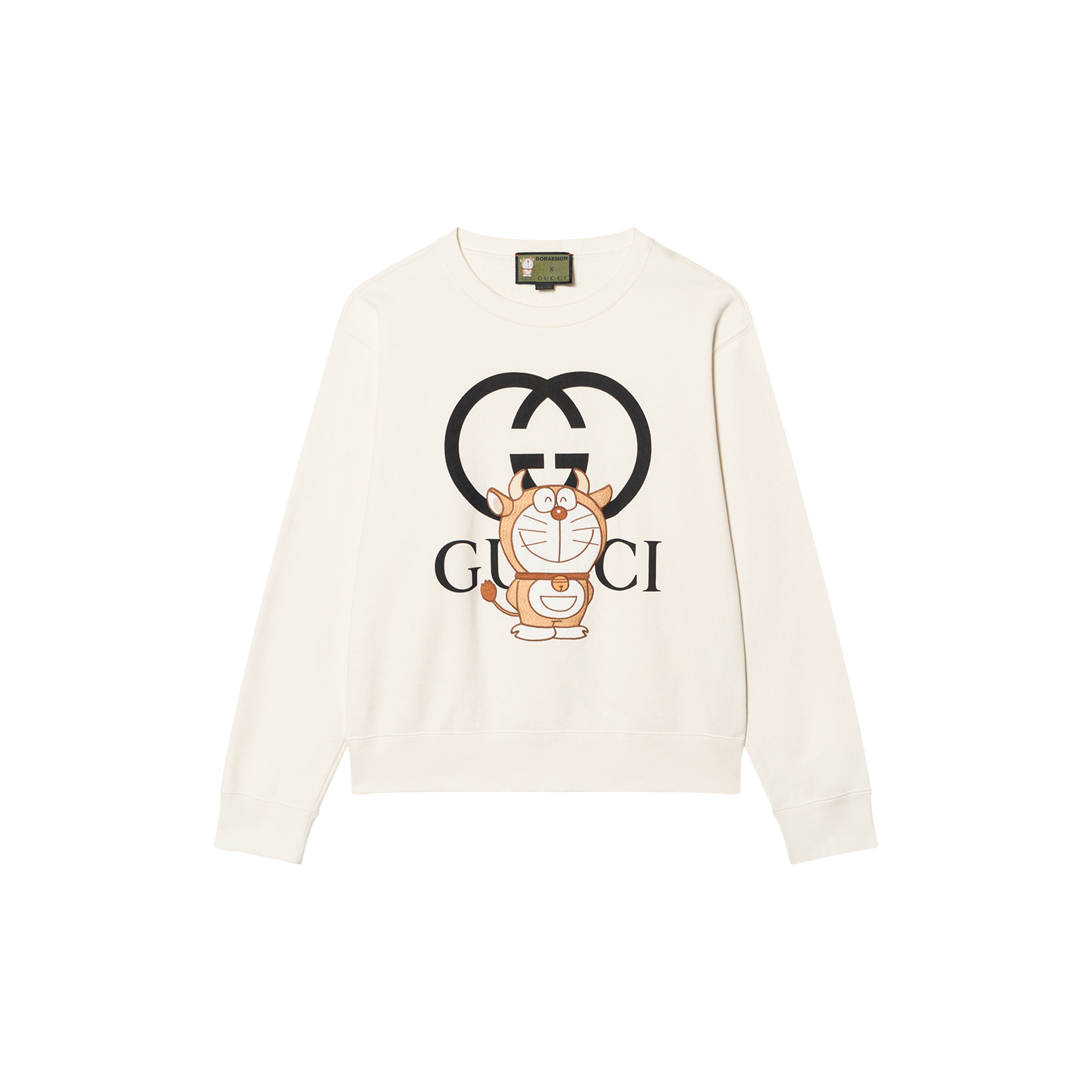 Gucci Doraemon Cartoon Logo Print Ivory Sweatshirt Crewneck Long Sleeve 626990-XJDE0-9150