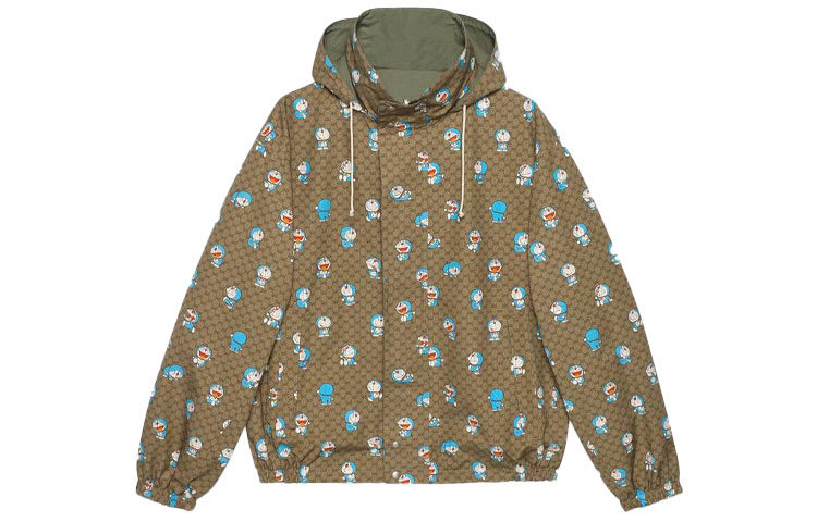 Gucci Doraemon Cartoon Print Reversible Jacket Beige Long Sleeve 654753-ZAGUC-2138