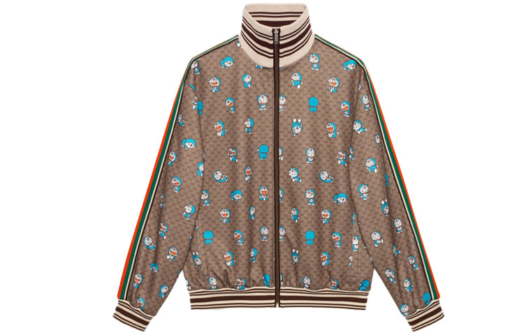 Gucci x Doraemon Collab SS21 All-Over Zip Jacket for Men Beige ‎654938-XJDEX-2138