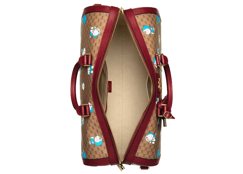 Lookbook Gucci x 哆啦A梦中號手提包 - 棕褐色/米色