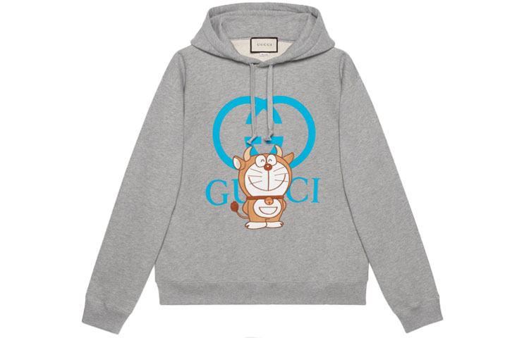 Gucci Doraemon Embroidered Cartoon Hoodie Grey 646953-XJDE3-1124