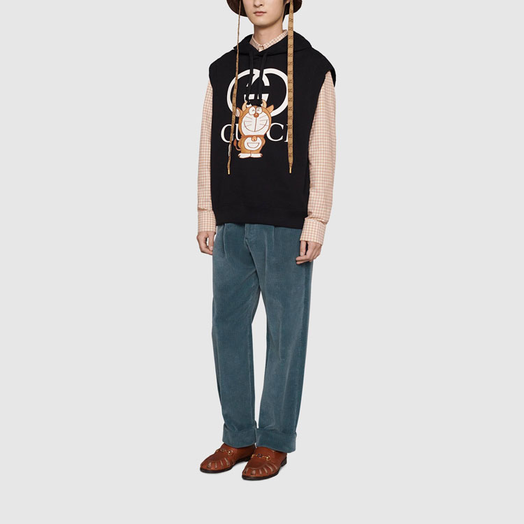 GUCCI Doraemon Embroidered Sleeveless Hoodie Black 633099-XJDE0-1043 圖 5