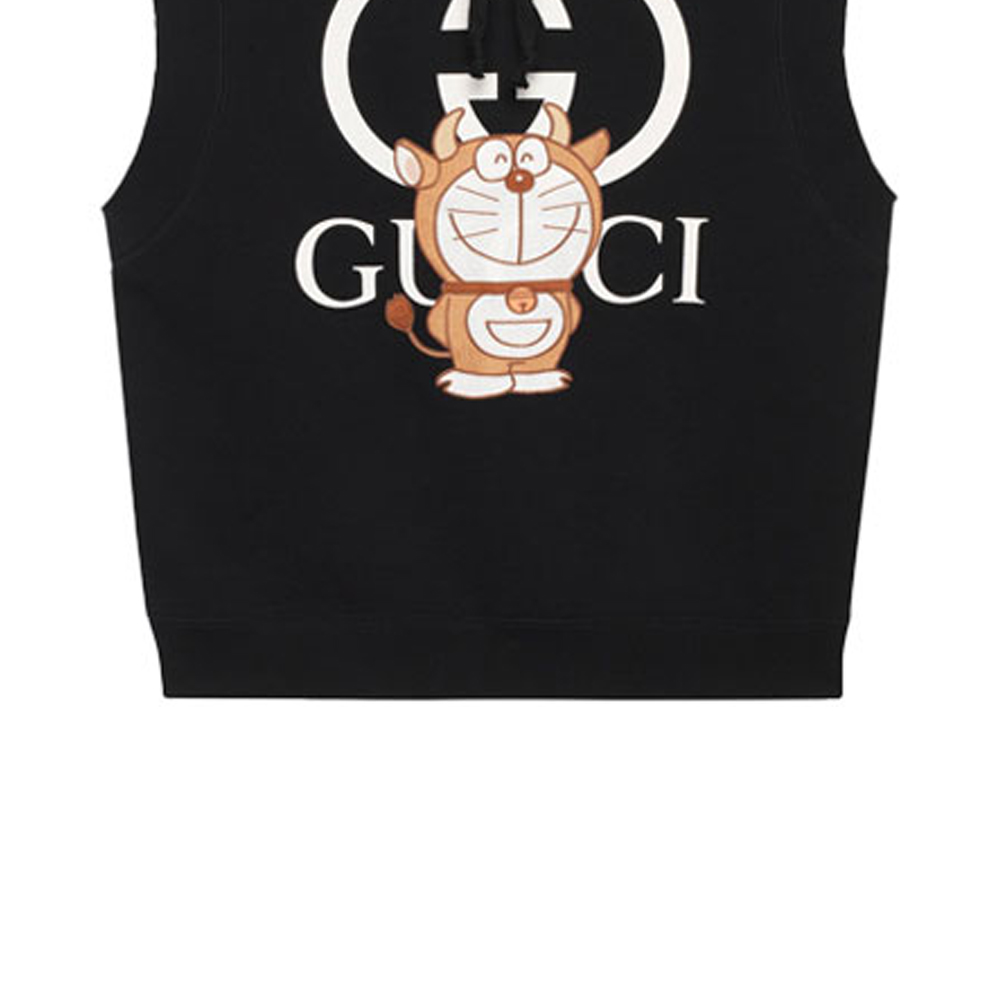 GUCCI Doraemon Embroidered Sleeveless Hoodie Black 633099-XJDE0-1043 圖 7