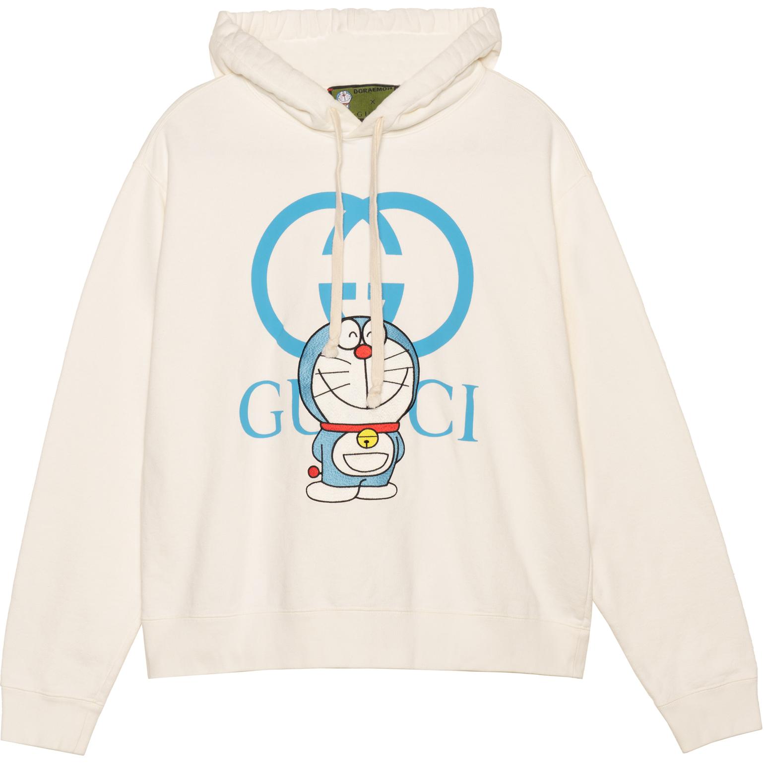Gucci x Doraemon SS21 Beige Cartoon Print Hoodie Unisex 646953-XJDE1-9150