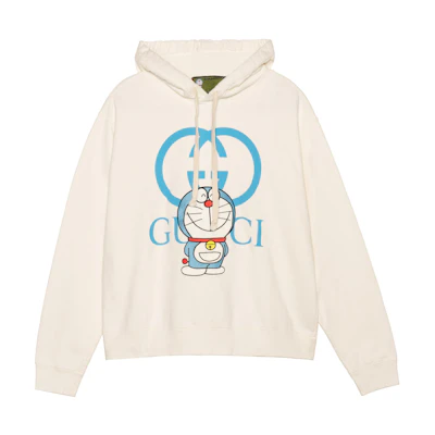 Gucci Doraemon SS21 Beige Cartoon Print Hoodie Unisex 646953-XJDE1-9150