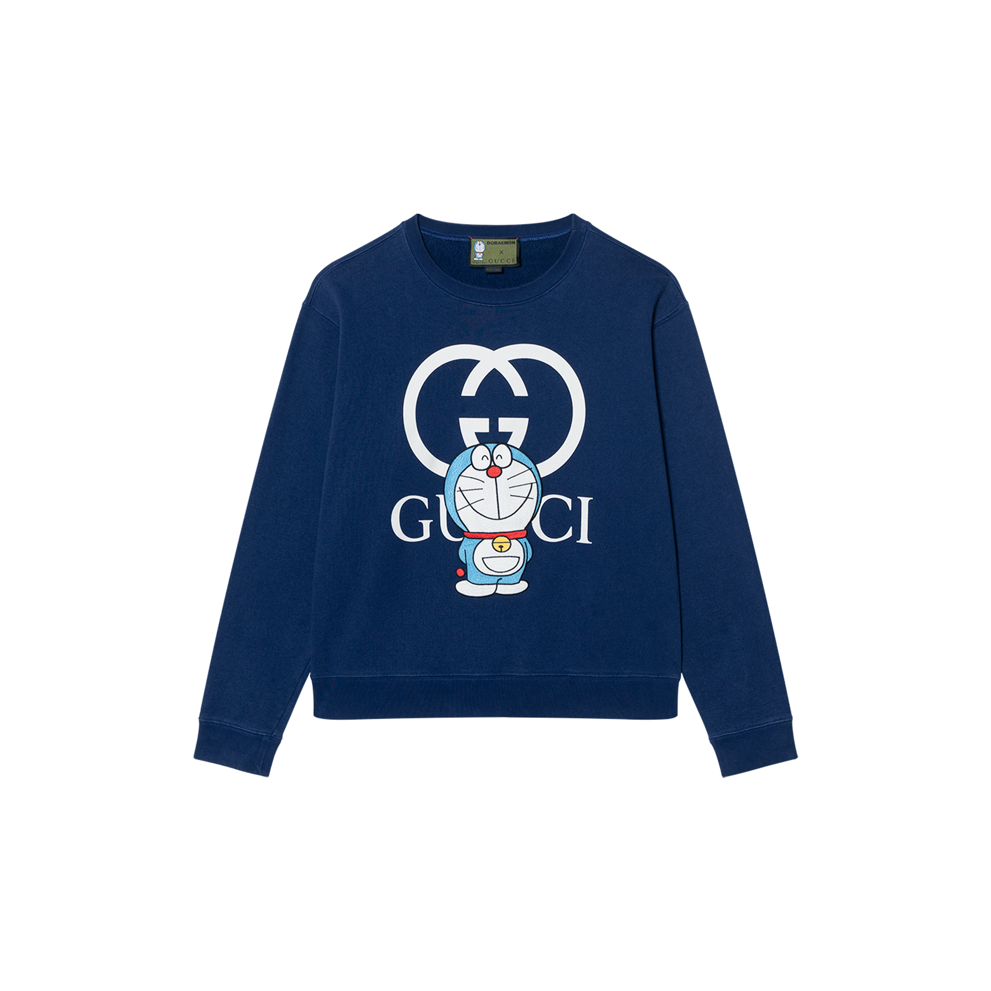 Gucci x Doraemon SS21 Crewneck Cat Printed Unisex Cotton Sweatshirt 626990-XJDE1-4030