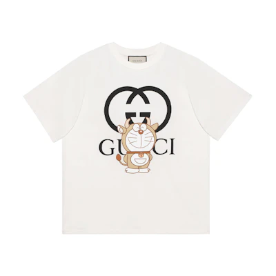 Gucci Doraemon SS21 Loose Fit Graphic Tee Ivory White for Men 616036-XJDEY-9791