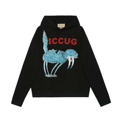 Gucci Freya Hartas Animal Print Drawstring Hoodie Black Edition 646953-XJDJN-1082