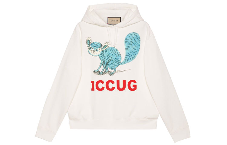 Gucci Freya Hartas FW21 Animal Print Drawstring Hoodie White 646953-XJDJR-9095
