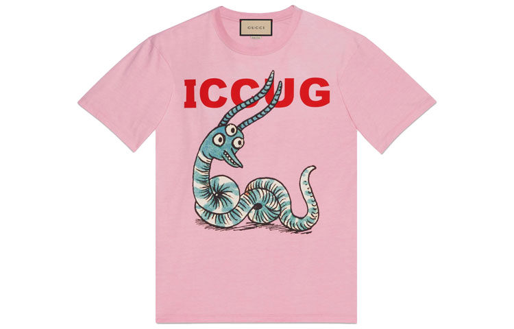 Gucci Freya Hartas FW21 Animal Print Pink Tee 548334-XJDJW-5904