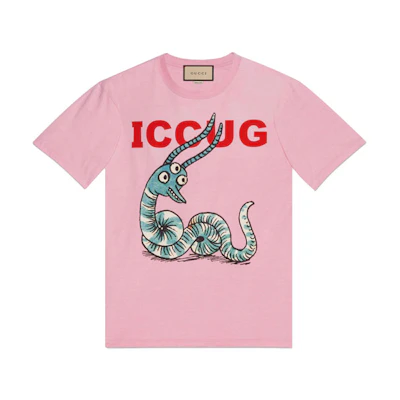 Gucci Freya Hartas FW21 Animal Print Pink Tee 548334-XJDJW-5904