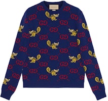Gucci x Freya Hartas FW21 Blue Animal Alphabet Crewneck Sweater 661836-XKBXX-4795 Gucci x Freya Hartas FW21 Blue Animal Alphabet Crewneck Sweater 661836-XKBXX-4795