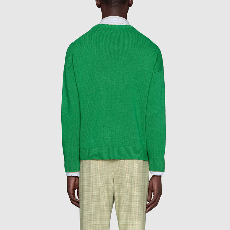 GUCCI Freya Hartas FW21 Green Animal Print Cartoon Wool Sweater Men’s 653914-XKBYF-3129 圖 4