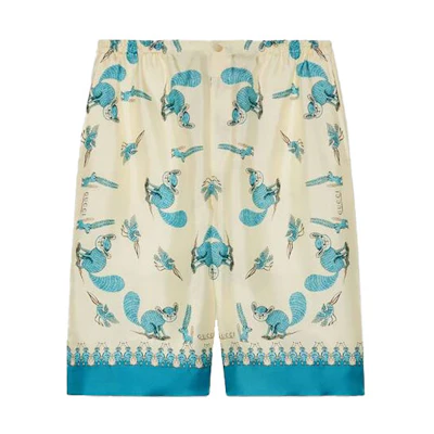 GUCCI Freya Hartas Overture Series Printed Silk Shorts Blue Men’s 653403-ZAGWX-4262
