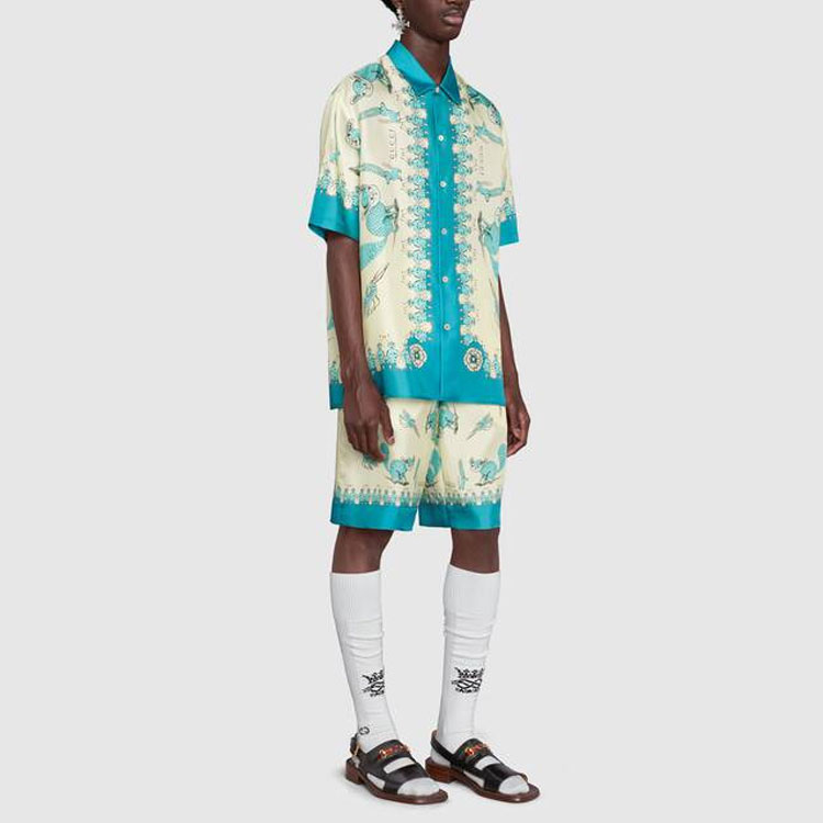 GUCCI Freya Hartas Overture Series Printed Silk Shorts Blue Men’s 653403-ZAGWX-4262 圖 3