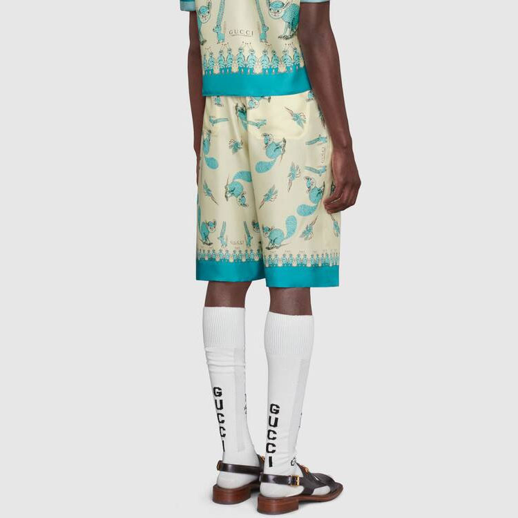 GUCCI Freya Hartas Overture Series Printed Silk Shorts Blue Men’s 653403-ZAGWX-4262 圖 4