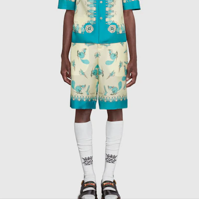 GUCCI x Freya Hartas Serie Overture Pantalones Cortos de Seda Azul Hombre 653403-ZAGWX-4262 Purchase GUCCI x Freya Hartas Serie Overture Pantalones Cortos de Seda Azul Hombre 653403-ZAGWX-4262