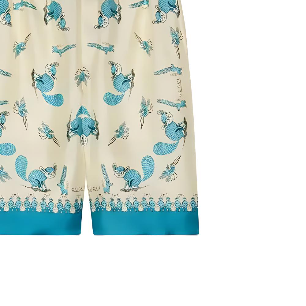 GUCCI Freya Hartas Overture Series Printed Silk Shorts Blue Men’s 653403-ZAGWX-4262 圖 7