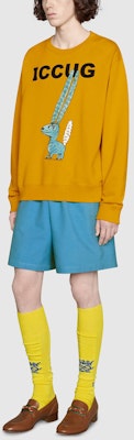 구찌 x 프레야 하타스 옐로우 애니멀 알파벳 프린트 스웨트셔츠. 626990-XJDJS-7245 Details for 구찌 x 프레야 하타스 옐로우 애니멀 알파벳 프린트 스웨트셔츠. 626990-XJDJS-7245