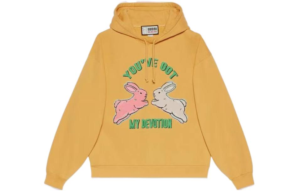 Gucci x Harry Styles FW22 HA HA HA Yellow Rabbit Logo Sweatshirt Unisex 721427-XJE4W-7694