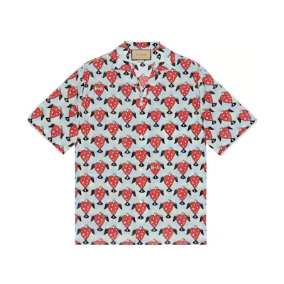 Gucci Harry Styles FW22 Heart Print Short Sleeve Shirt Multicolor 718033-ZAK3J-4699