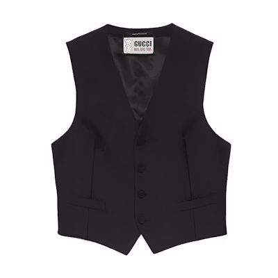 Gucci Harry Styles V-Neck Button-Up Vest Black Menswear 712887-Z6724-1000