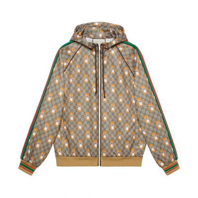Gucci Kai Brown Patterned Loose Hoodie Jacket for Men 660929-XJDJC-2236
