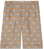 Gucci x Kai SS21 Brown Bear Cartoon Print Silk Shorts 660286-ZAG1O-2233 Gucci x Kai SS21 Brown Bear Cartoon Print Silk Shorts 660286-ZAG1O-2233