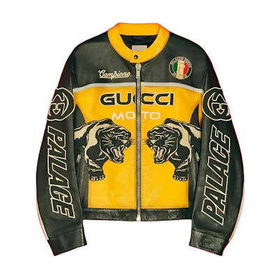 Gucci PALACE Animal Logo Print Biker Jacket Black 723895XNAU27159