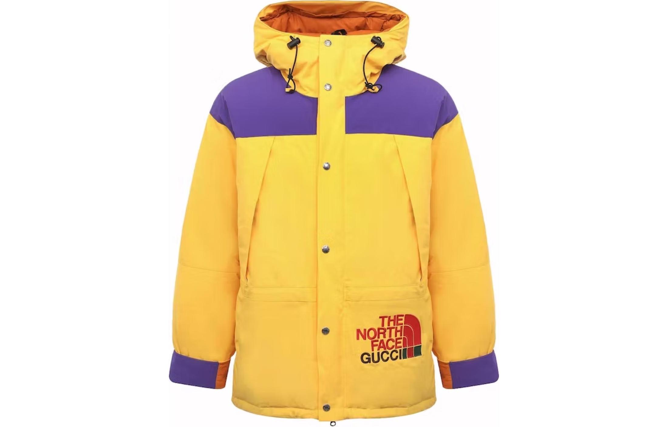 GUCCI x The North Face  Yellow Logo Print Zip-up Hoodie Jacket Collaboration 663758-XAADM-7202