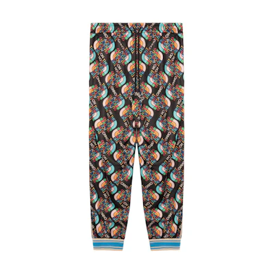 Gucci TNF Black Multicolor Logo Print Joggers 675551-XJDWY-1072
