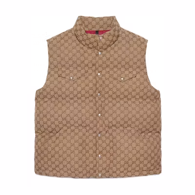 Gucci TNF Brown Logo Down Vest Collaboration 670768-Z8APY-2190