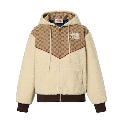 Gucci TNF Collab Sherpa Fleece Jacket Beige Unisex 644582-XJC3T-2102